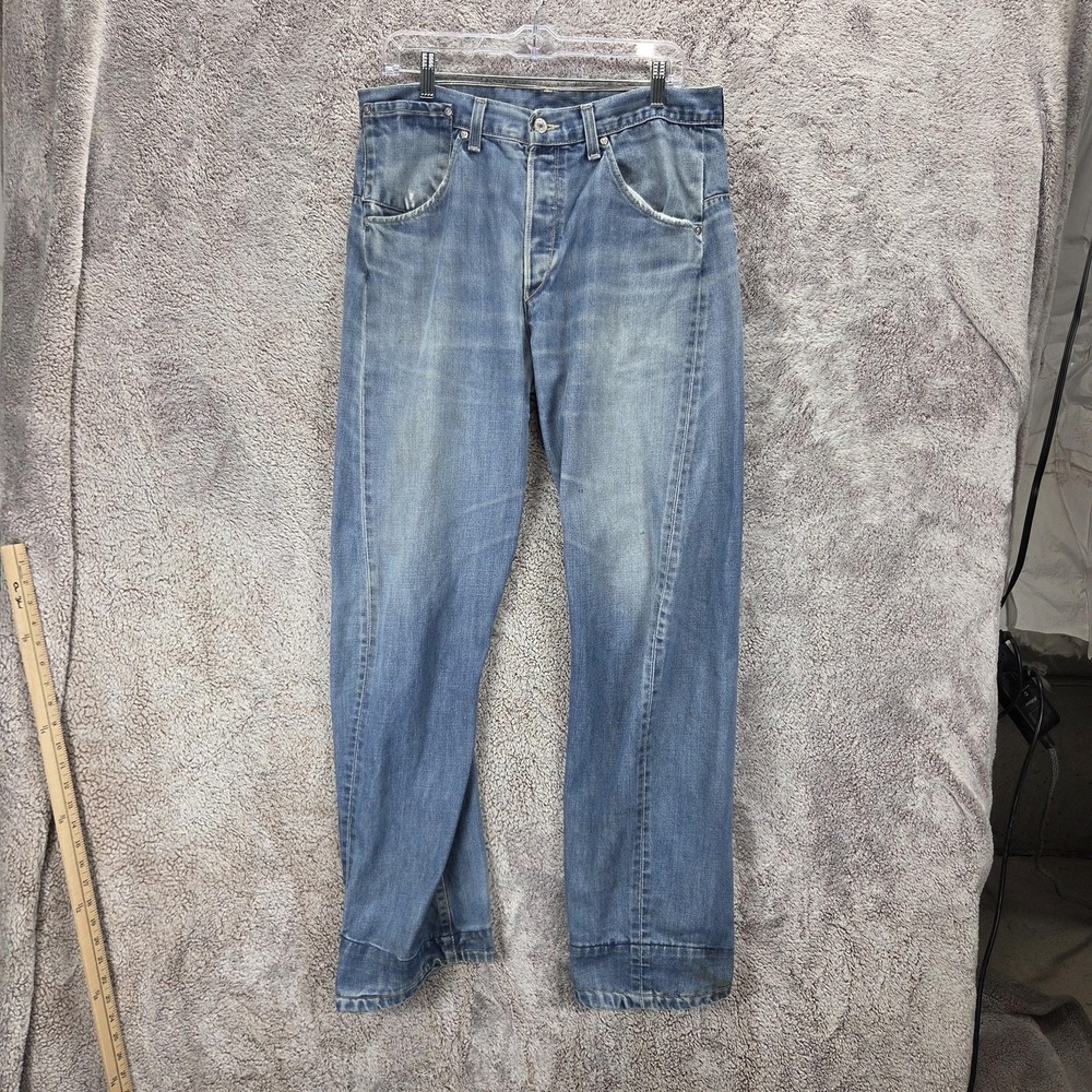 Vintage Levis Engineered Jeans Mens Blue Twisted Light Wash Fits 33x32